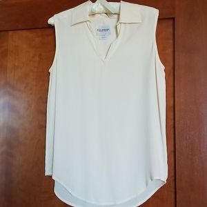 Emanuel Ungaro sleeveless ivory silk blouse